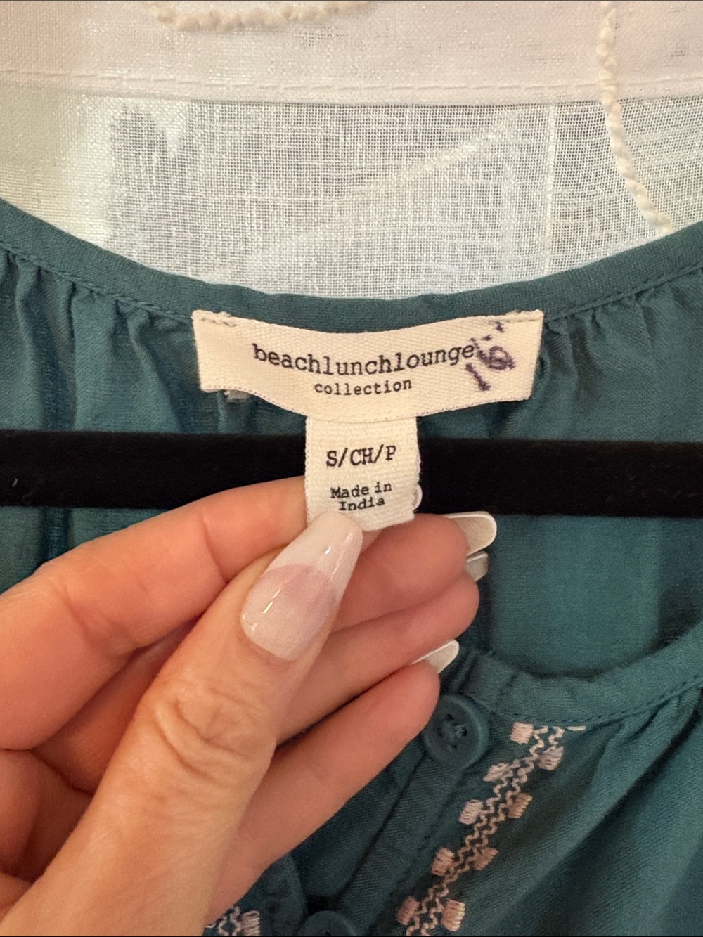 Beach Lunch Lounge Teal Tiered Dress Size Small Boho Cottagecore - Picture 9 of 9